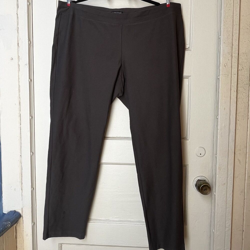 Eileen Fisher size XL brown pull on pants viscose layering basic legging W/flaws